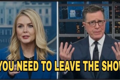 Shocking Moment on Live TV: Karoline Leavitt ‘Hijacks’ The Late Show, Engages in Heated Clash with Stephen Colbert, Forcing the Show to Cut Short!