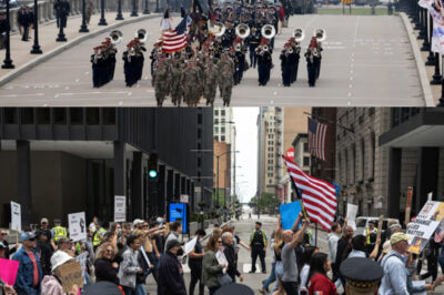 President Trump attends military parade; protesters hit streets of LA, clash with officers