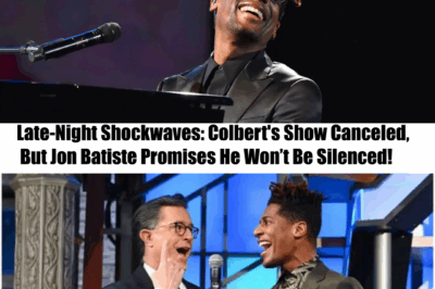 Late-Night Shockwaves: Colbert’s Show Canceled, But Jon Batiste Promises He Won’t Be Silenced! 🎤🚨✨