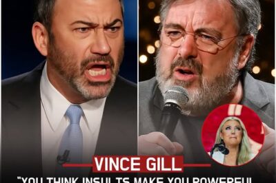 “Shut up.” – Jimmy Kimmel suddenly criticized Erika Kirk, and called her “You’re a joke.” on live broadcast. Just a few minutes after this statement, before Erika could say anything, singers and artists including Vince Gill spoke up and defended her.