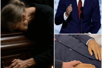 The clip is raw, grainy, and almost too painful to watch. Leaked from inside the funeral hall, the video shows Charlie Kirk’s mother falling to her knees beside his coffin.
