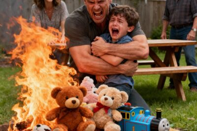 At the family barbecue, I froze as the flames devoured my son’s toys in the fire pit.