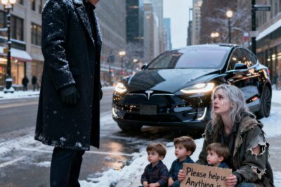 “A millionaire saw his ex-girlfriend begging on the street with three children who looked just like him — what happened next will break your heart.”
