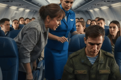 A woman on the plane scolds the soldier, saying: “You are not a hero, you are a traitor!”