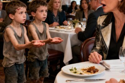 Two homeless twin boys walked up to a millionaire’s table and said, “Ma’am, could we have some of your leftover food?” The millionaire looked up and was stunned — the boys looked exactly like the two sons she had been searching for ever since they went missing…Two homeless twin boys walked up to a millionaire’s table and said, “Ma’am, could we have some of your leftover food?” The millionaire looked up and was stunned — the boys looked exactly like the two sons she had been searching for ever since they went missing…