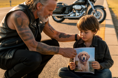 A Biker Stopped for a Lonely Boy Holding a Dog’s Photo — What He Heard Next Left Him Speechless