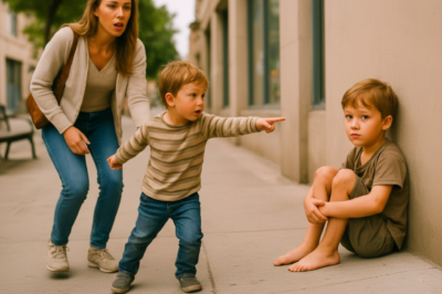 MOM… HE WAS IN YOUR BELLY WITH ME… SAID THE SON, POINTING AT THE STREET CHILD
