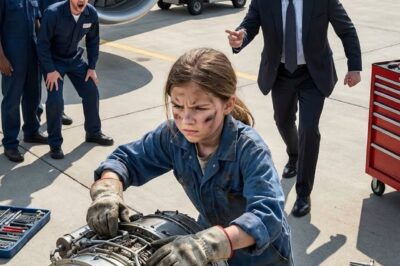 “IF YOU PERMIT… I WILL FIX IT.” ENGINEERS FAILED FOR 6 HOURS. A HOMELESS GIRL WALKED IN—AND THE BILLIONAIRE SAID, “LET HER.” WHAT SHE DID NEXT SHOOK THE ENTIRE HANGAR.