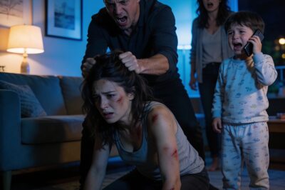 When my husband grabbed my hair and broke my leg, I signaled to my four-year-old daughter. She dialed the secret number and said,