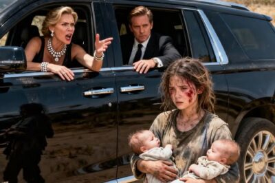 I realized I was gripping the steering wheel so tightly my fingers had gone numb.  For a few seconds, I couldn’t answer Celeste. My eyes remained fixed on the figure slowly walking away along the dusty shoulder of the road.  The late-afternoon sun hung low behind her, casting a long shadow across the gravel. Each step she took seemed careful, deliberate, as though she had spent months—maybe years—learning how to move forward without expecting anyone to follow.  “Maren!” I suddenly shouted.  The name escaped my mouth before I even realized I had spoken.  She stopped.  Not immediately.  First she slowed, adjusting the fabric carriers where the babies rested against her chest.  Then she turned.  The distance between us wasn’t more than twenty yards, yet it felt like the gap between two different lives.