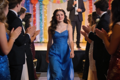 I Made My Prom Dress from My Late Father’s Old Shirts — My Classmates Laughed Until the Principal Took the Microphone
