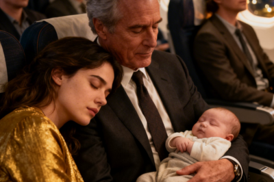 A Tired Young Mother Fell Asleep While Her Baby Rested on a Stranger’s Shoulder — When She Woke Up, She Was Shocked by What the Quiet Businessman Had Done