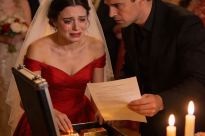 The Bride in Red  The bride stood motionless in the center of the hall.