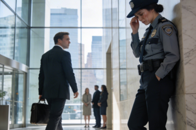 A SECURITY GUARD HID HER FACE WHEN SHE SAW HER SON—THE CEO—ENTER THE BUILDING SHE WAS PROTECTING…