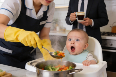 The millionaire returned home just as the first rays of morning sunlight filtered through the tall glass windows of his expansive kitchen. Golden light spilled across the polished marble floors and reflected softly off the sleek countertops, illuminating a space that was usually pristine, quiet, and untouched by anything resembling disorder.