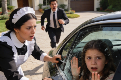 Little Sophie Carter’s voice was barely more than a broken whisper now. Her tiny fists tapped weakly against the dark, tinted glass of the black Mercedes that had become her prison.