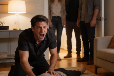 My fist hit the solid oak door three times—hard, sharp, deliberate. The sound echoed through the quiet street like gunshots cutting through the night.