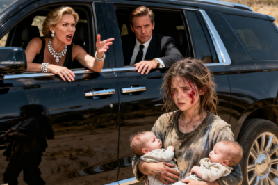 I watched her walk away.  The gravel crunched softly beneath her sandals, each step slow but steady, as if she had long ago learned that the world would not pause simply because her life had fallen apart.  The two babies shifted slightly in their carriers, their tiny heads resting against her shoulders. Even from the distance of a few yards, I could see how carefully she adjusted the cloth around them to keep the sun off their faces.  It was the kind of instinctive movement only a mother made.  My chest tightened.  “Ryan?” Celeste said impatiently beside me.  Her voice snapped me out of the moment.  “Well?” she added. “Are we just going to sit here staring?”  I realized I was gripping the steering wheel so tightly my fingers had gone numb.