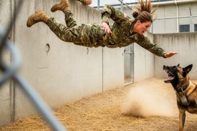 “Die Now, B*tch” – SEALs Threw the New Recruit into a Starving K9 Pen, Unaware She Was the Handler